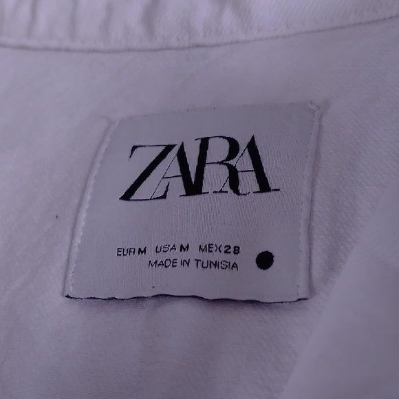 ZARA White Jumpsuit with Handprint Design