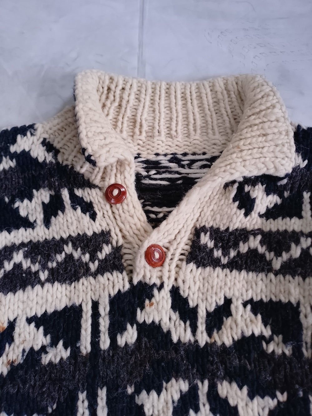 Vintage Artesanias Ishka Handmade Wool Sweater Cardigan
