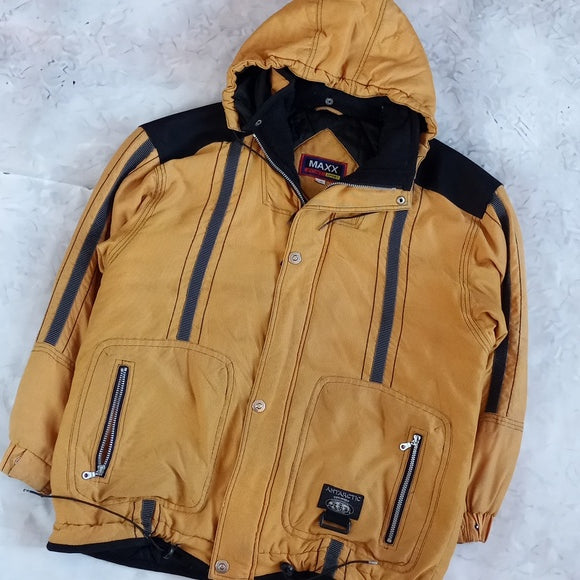 Vintage 90s MAX POINT SPORTS ANTARCTIC LINE YELLOW Winter Jacket UNISEX