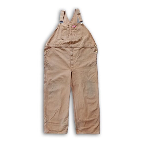 Dickies Brown Denim Overalls WORKWEAR UNISEX WIDE W216490