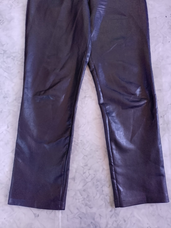 WILFRED Faux Leather High-Rise Straight Leg Pants - Black