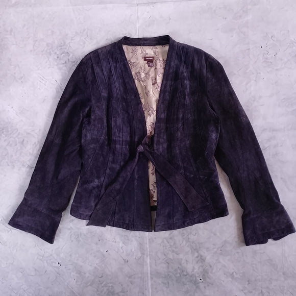 Vintage Danier Suede Tie-Front Jacket - Purple