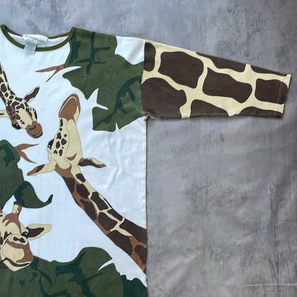 Vintage 90s Giraffe Graphic Long-Sleeve T-Shirt