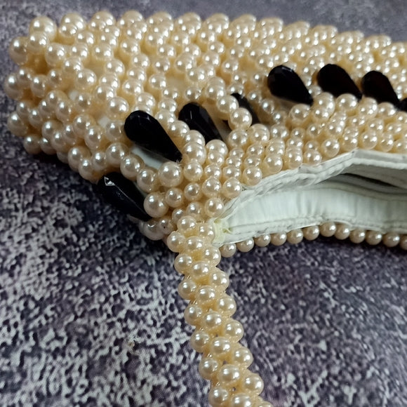 Vintage Handmade Elegant Pearl Beaded Handbag