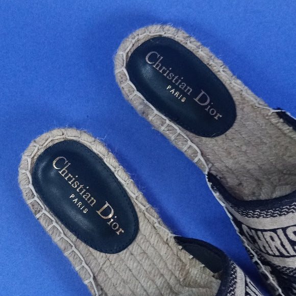 Christian Dior Espadrilles Flat Mule Sandals