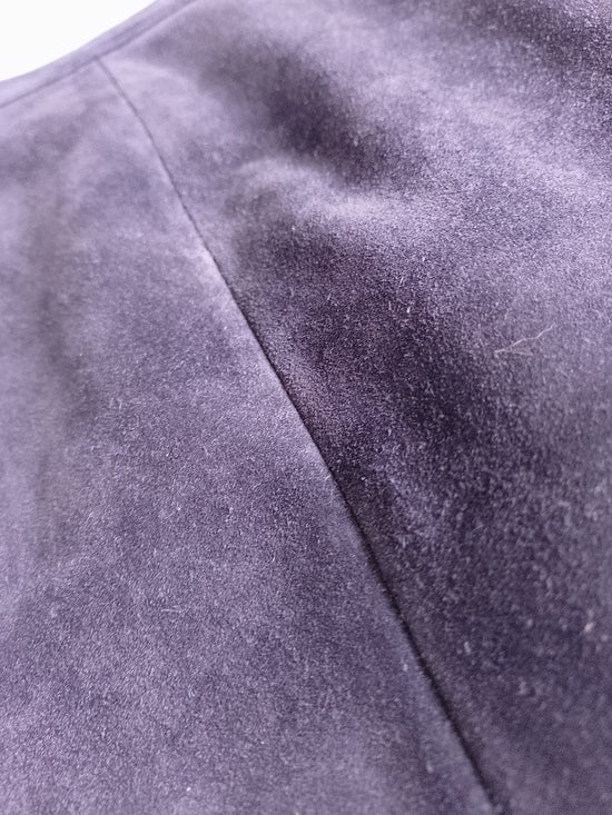 Vintage 90s SUEDE Classic Navy Mini Women's Skirt OPERA