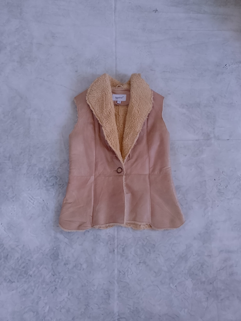 Suede Shearling Lined Vest