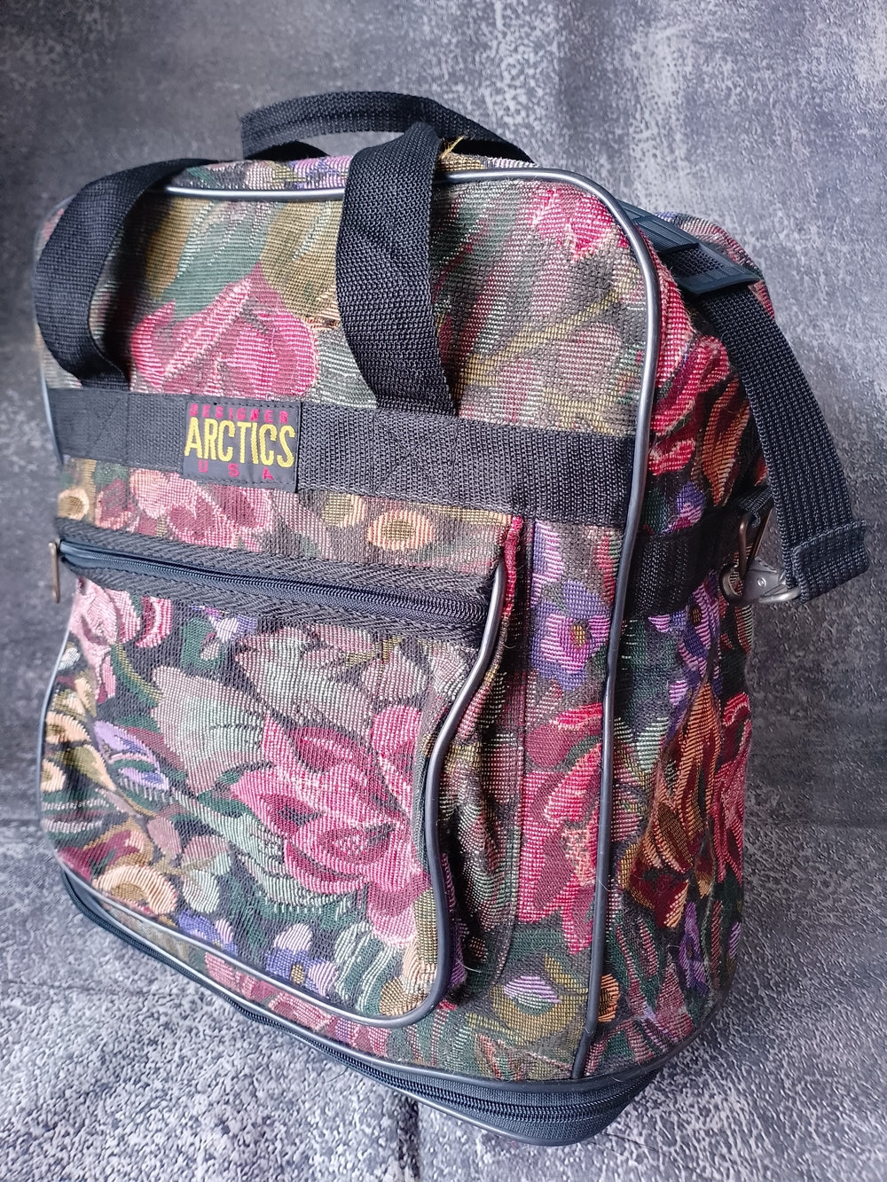 Vintage ARCTICS USA Floral Tote Travel Bag - Expandable