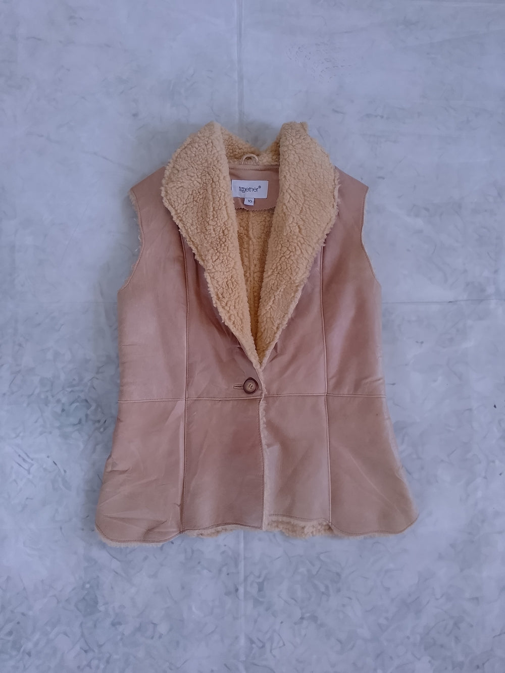 Suede Shearling Lined Vest