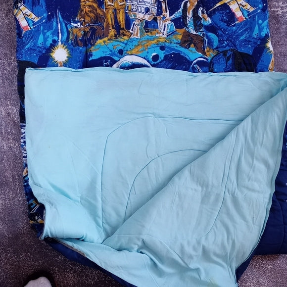 Vintage 1977 Star Wars Themed Blue Sleeping Bag