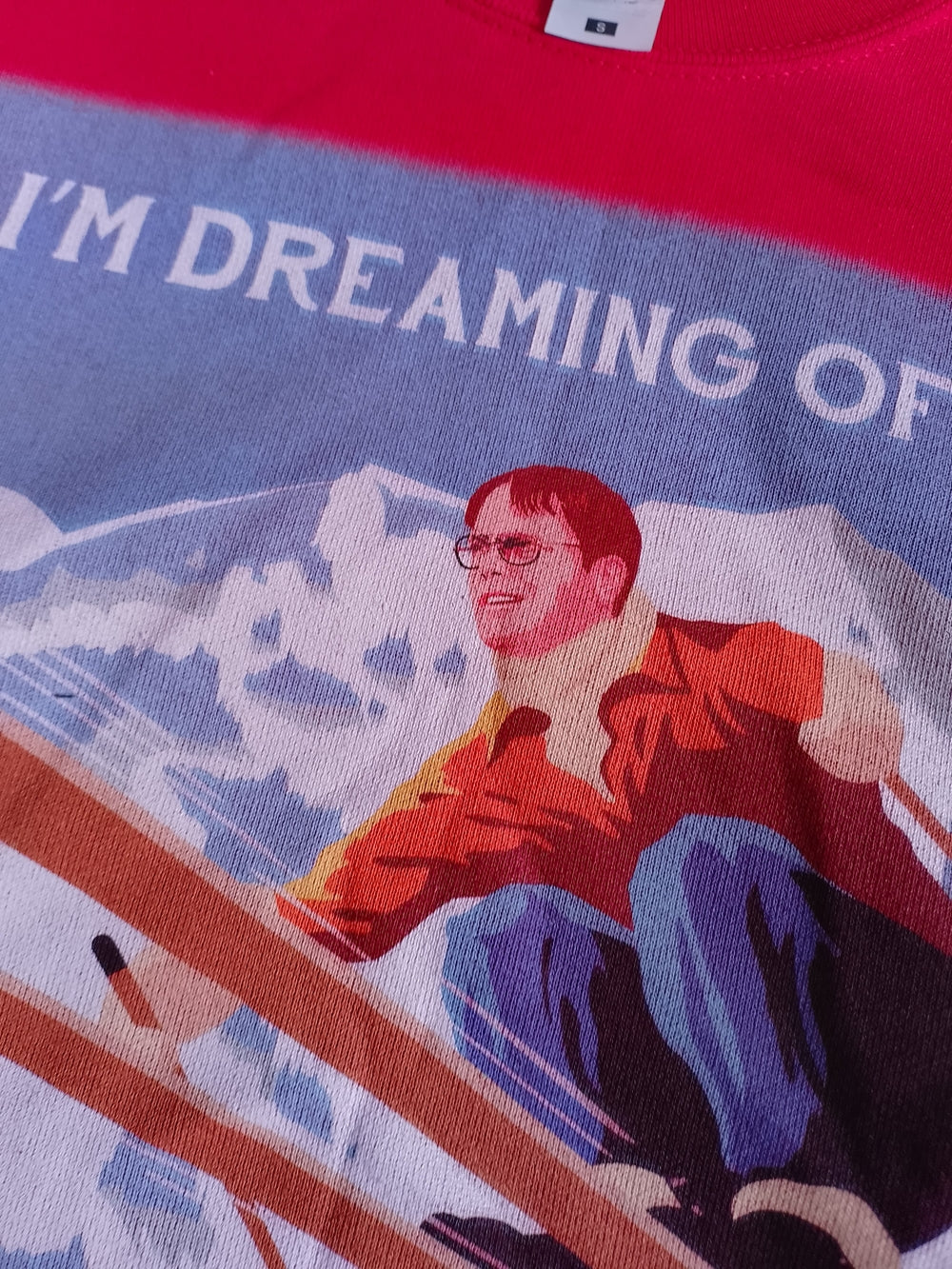 The Office: Dreaming Of a Dwight Christmas Skiing Crewneck Sweater