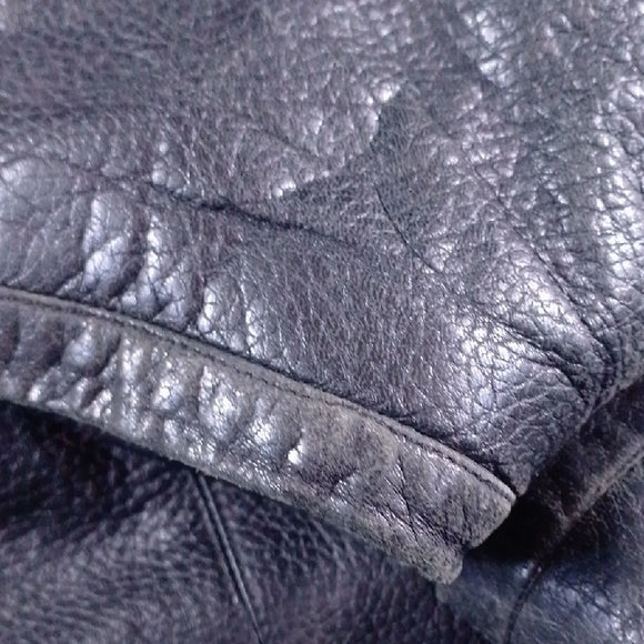 VINTAGE Leather Jacket Black UNISEX