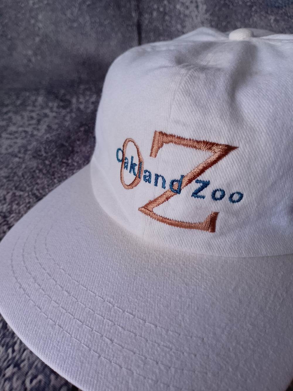 Vintage Oakland Zoo Embroidered White Baseball Cap