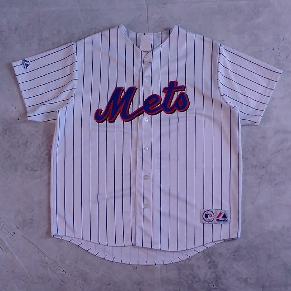 Vintage 90s MLB Mets Majestic Jersey Pinestripe Blank Unisex