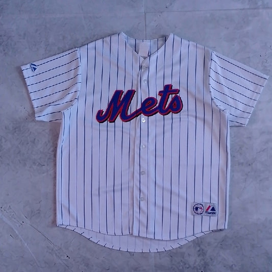 Vintage 90s MLB Mets Majestic Jersey Pinestripe Blank Unisex