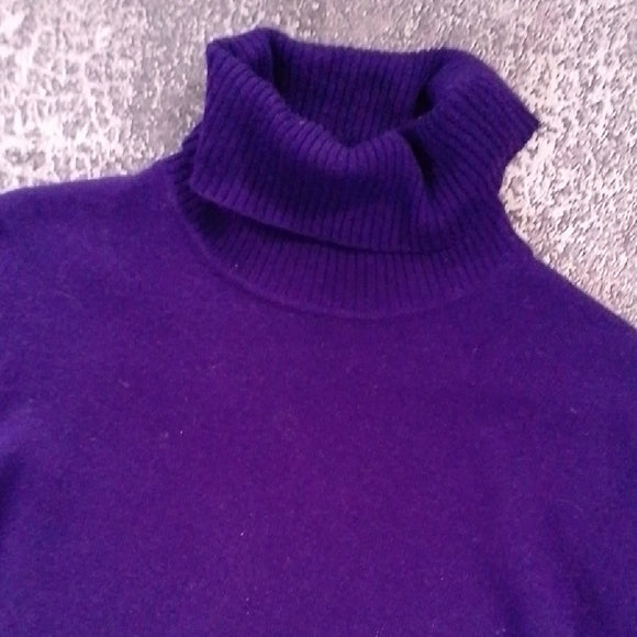 JONES &amp; CO. Cashmere Turtleneck Purple Sweater