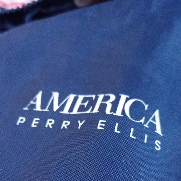 Vintage 90s PERRY ELLIS AMERICA FLAG STYLE COlOUR BLOCK PUFFY JACKET UNISEX