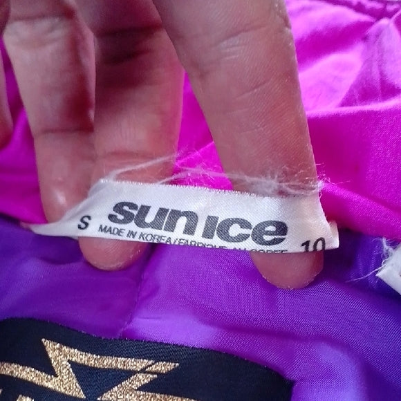 VINTAGE 90s SUNICE SKI JACKET  FUNK PATTERN PURPLE PINK
