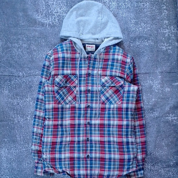 WRANGLER Multicolor Plaid Hooded Shirt