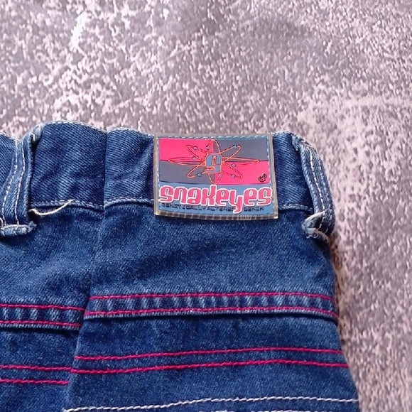 Vintage 90s SNAKE EYES BIG BAGGY WIDE DENIM JEANS JNCO-TYPE UNISEX