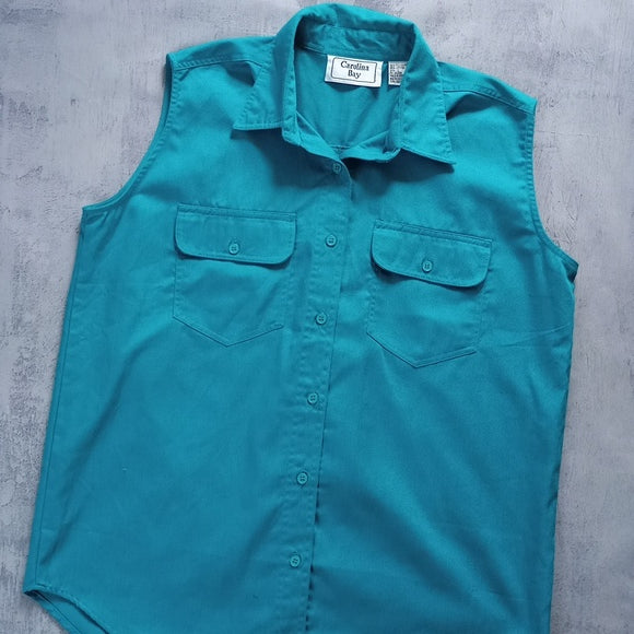 Vintage 90s Carolina Bay Blue Vest