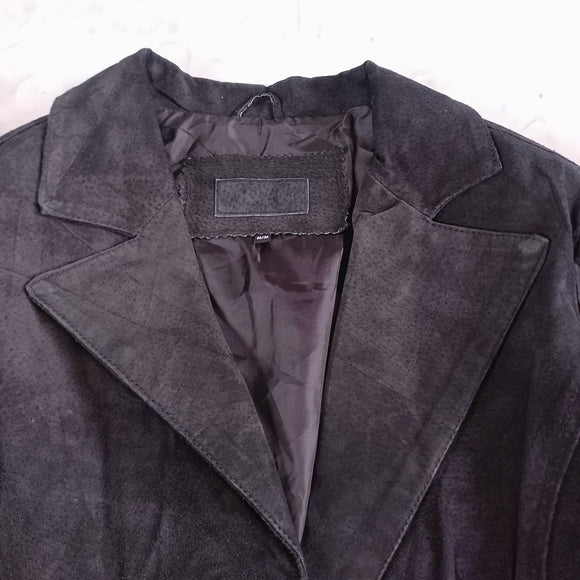 SUZY SHIER Women's Black Suede Blazer Jacket