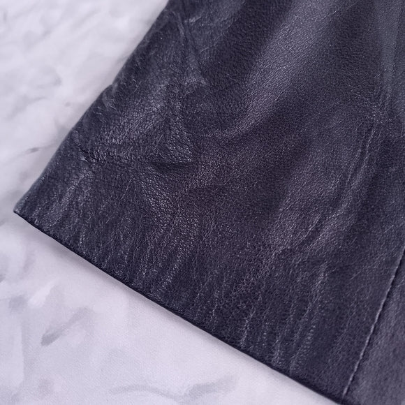 Vintage 90s PARIS SPORT CLUB Black Leather Skirt