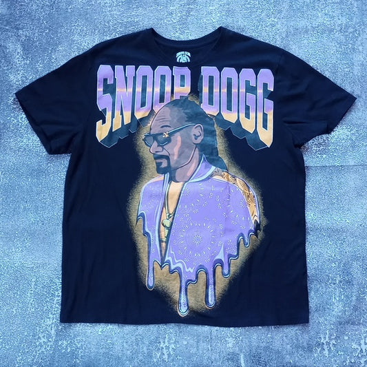 SNOOP DOGG BIG PRINT Graphic T-Shirt Lakers Colours