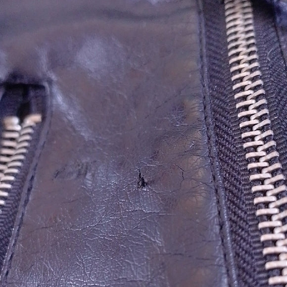 Biker Style Black Faux Leather Jacket