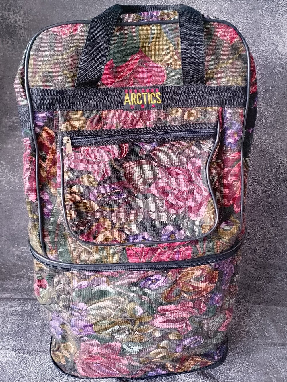 Vintage ARCTICS USA Floral Tote Travel Bag - Expandable