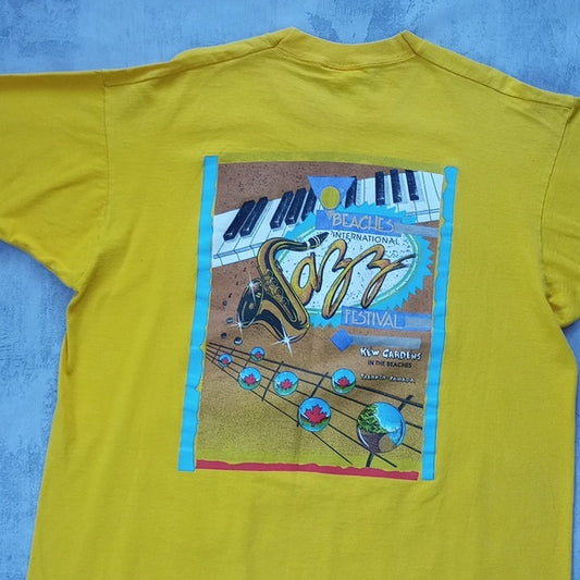 VINTAGE 90s Toronto Beaches International Jazz Festival T-Shirt Single Stitch