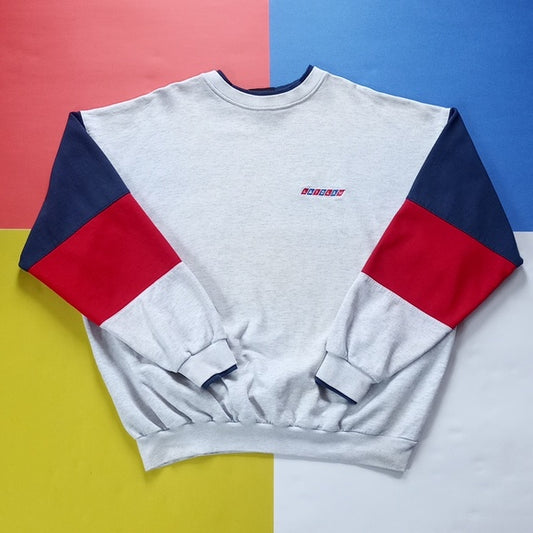 Vintage 90s LAIDLAW Embroidered Colour Block Crew Neck Sweater