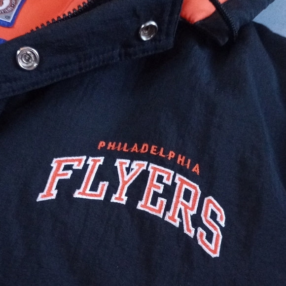 Vintage 90s Starter Philadelphia Flyers Black and Orange Jacket Full Zip