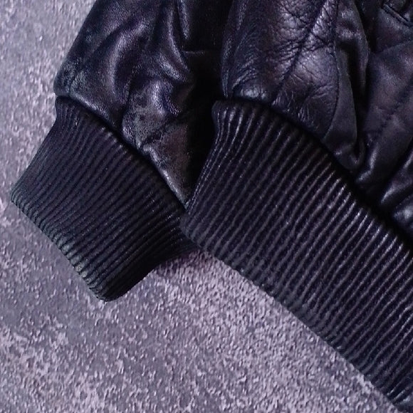 VINTAGE LEATHER Black Quilted Jacket