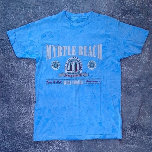 Vintage Myrtle Beach Team USA South Carolina Blue Graphic T-Shirt Single Stitch