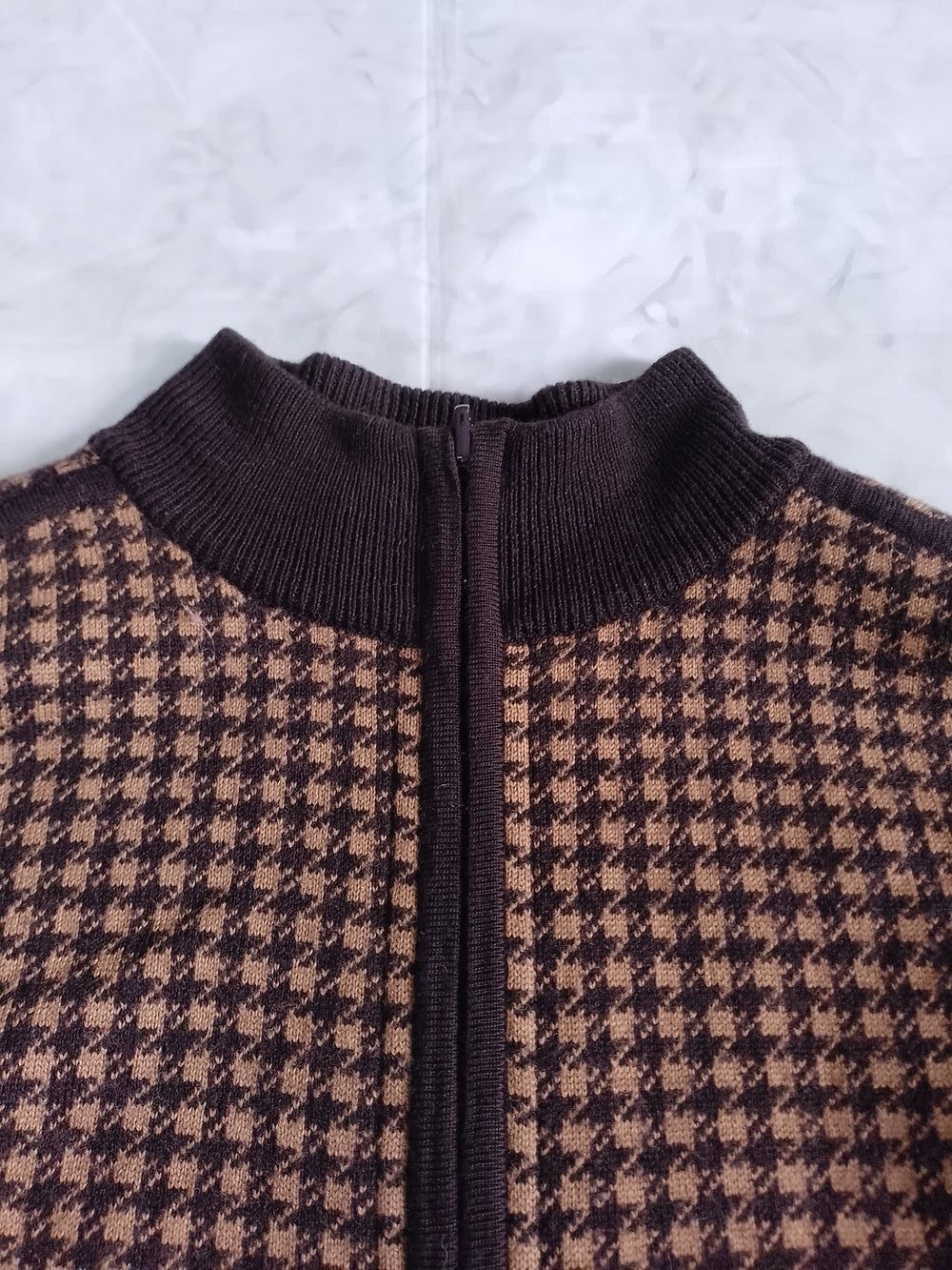 Pendleton Houndstooth Zip Up Jacket Wool