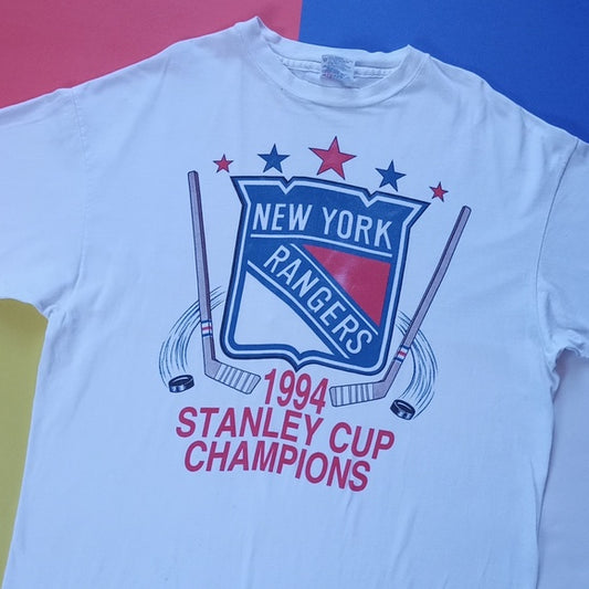 Vintage 1994 NHL New York Rangers Stanley Cup Champions Single Stitch T-Shirt Un