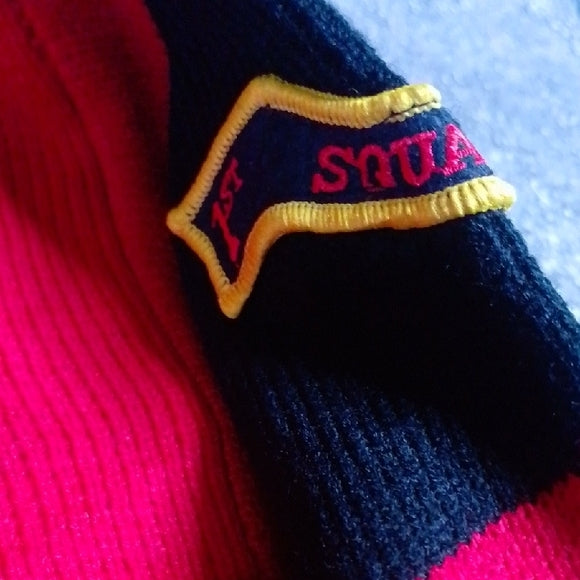 Vintage 90s FRONTAL ATTACK 1ST SQUADRON Patch Sweater