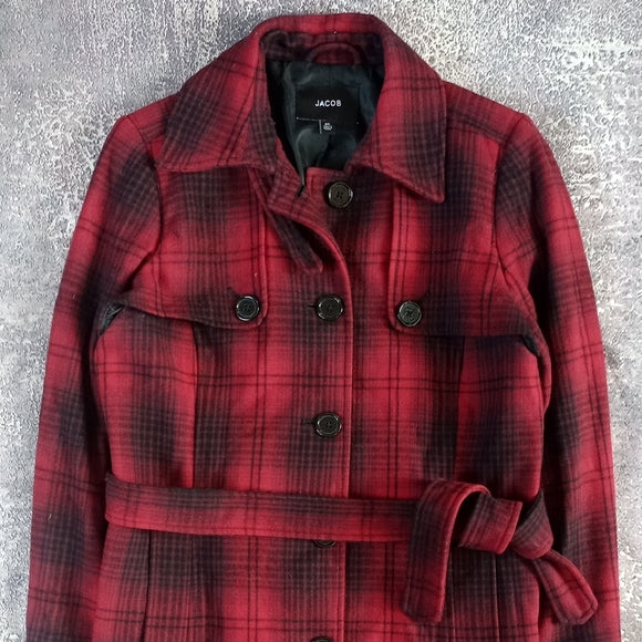 Jacob Red Plaid Wool Women's Coat