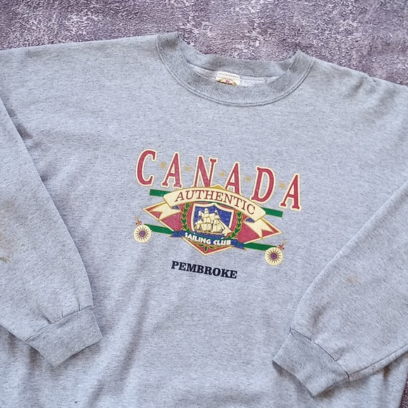 Vintage 90s Canada Authentic Sailing Club Pembroke Crewneck Sweater UNISEX