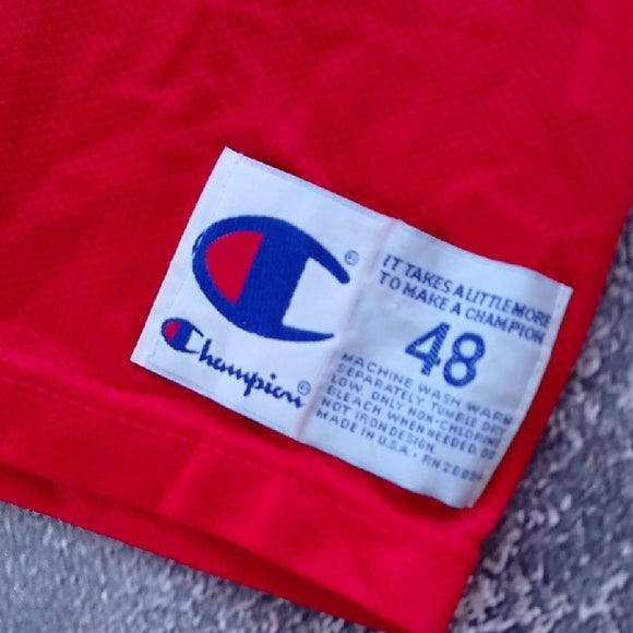 Vintage Grant Hill Champion Red Pistons Jersey #33 SIZE 48