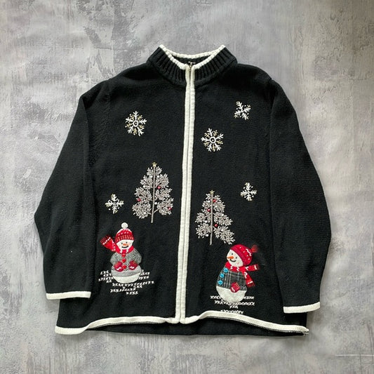 Vintage Snowmen & Snowflakes Ugly Sweater