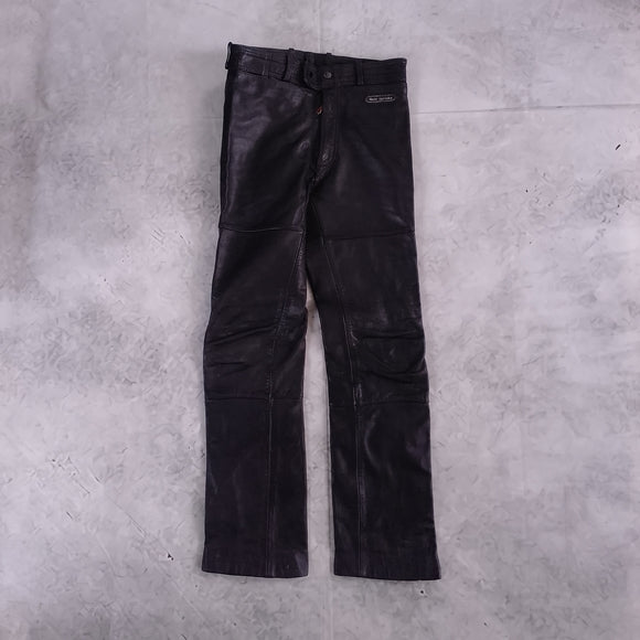 Vintage 80s Hein Gericke Black Leather Motorcycle Pants Biker