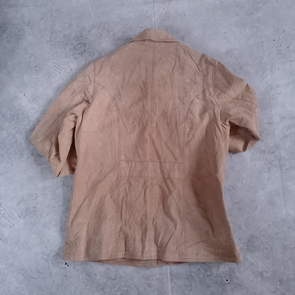 BC Clothing Cream Suede Button-Front Jacket