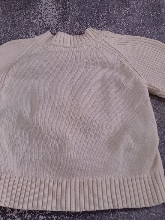 BURBERRY Wool Kids Sweater with Pink & Olive Plaid Front