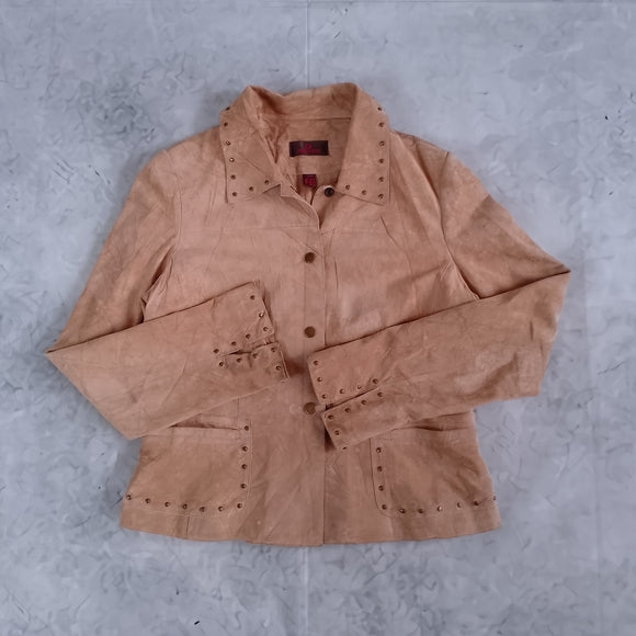 DANIER Women's Tan Suede Studded Jacket