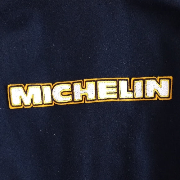 Vintage 1980s Michelin Letterman Wool Leather Jacket AVON