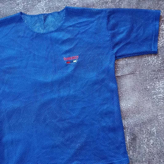 Vintage 90s Tommy Hilfiger MESH T-Shirt See through