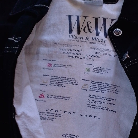 SKOTTS SUEDE WASH &amp; WEAR LEATHER BLACK VEST