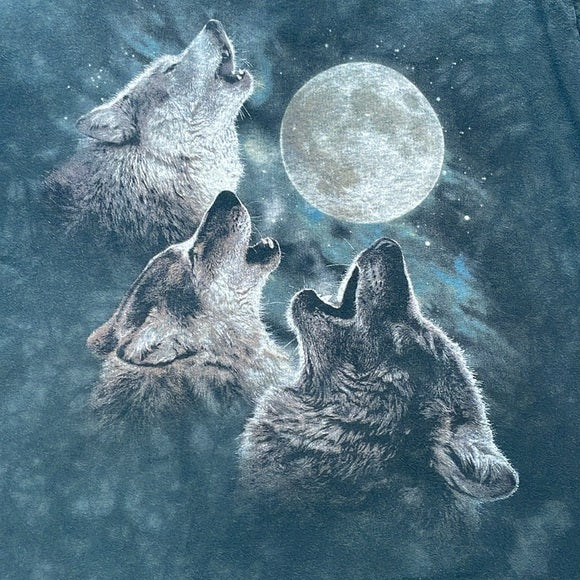 Howling Wolves At Moon the Moutain Tie Dye T-Shirt